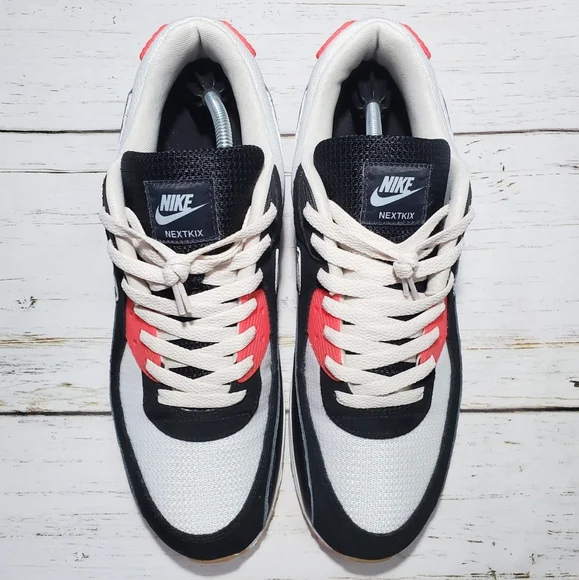 Size 13Nike by You Air Max 90 Premium White Red Blk Sail Gum 